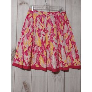 I.E Relaxed Skirt Ladies 8 Pink Tropical Knee Length